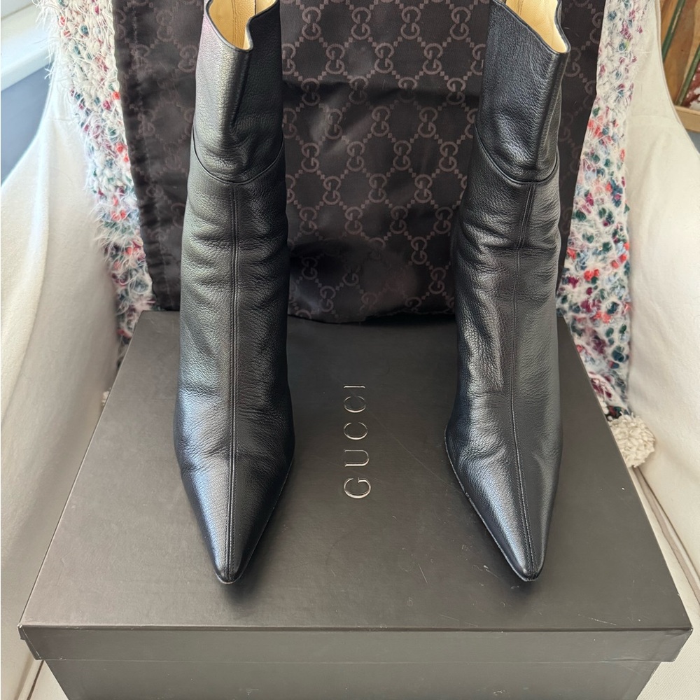 Gucci Black Leather Women's Boots